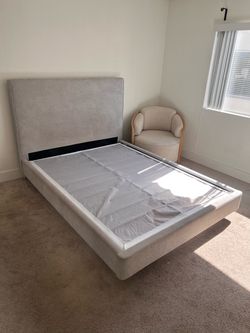 Light Gray Bed Frame with Headboard