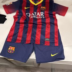 FCB Authentic Nike Dri Fit Jersey With Matching FCB Nike Dri Fit Shorts
