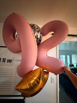 Helium balloons.