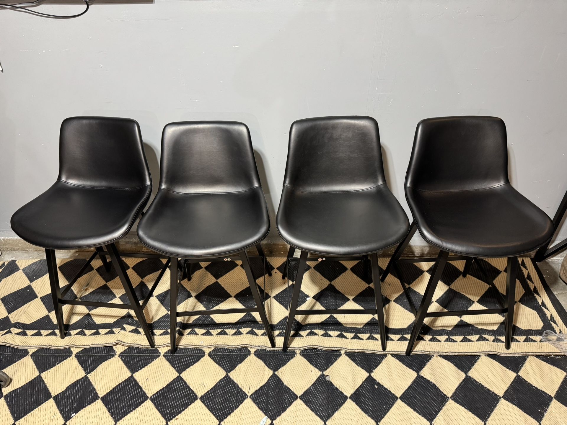 Beige/Fabric 26-in H Counter height Upholstered Swivel Wood Bar Stool 4 -Pack