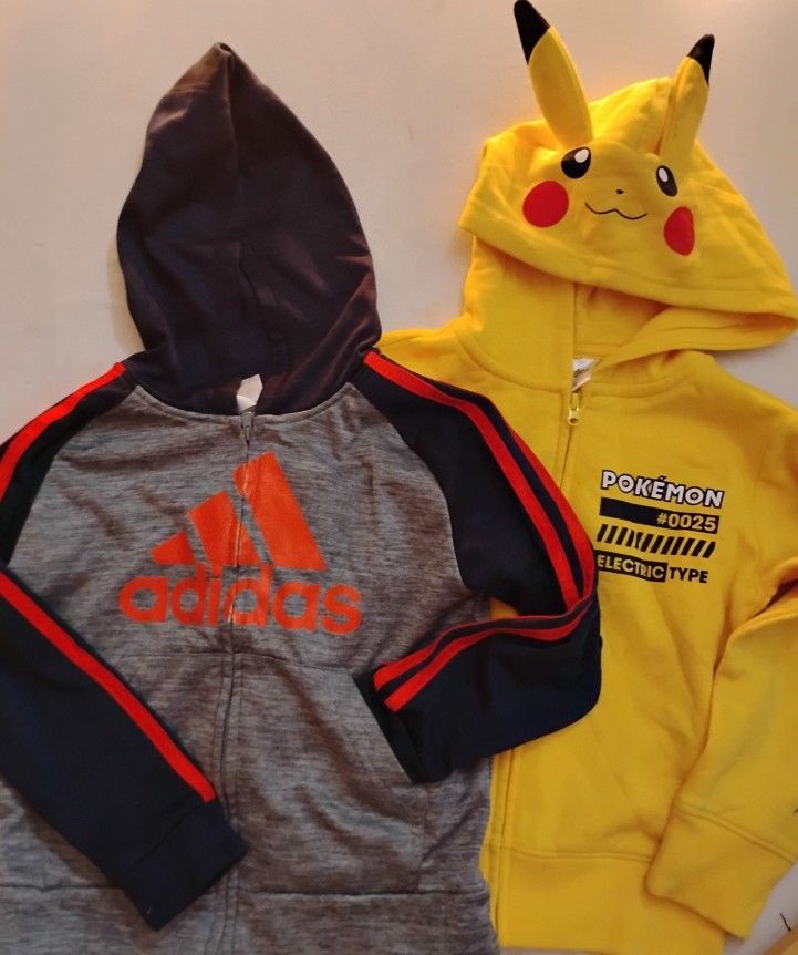 Boys Size 4-5 Adidas And Pokemon Hoodie Bundle