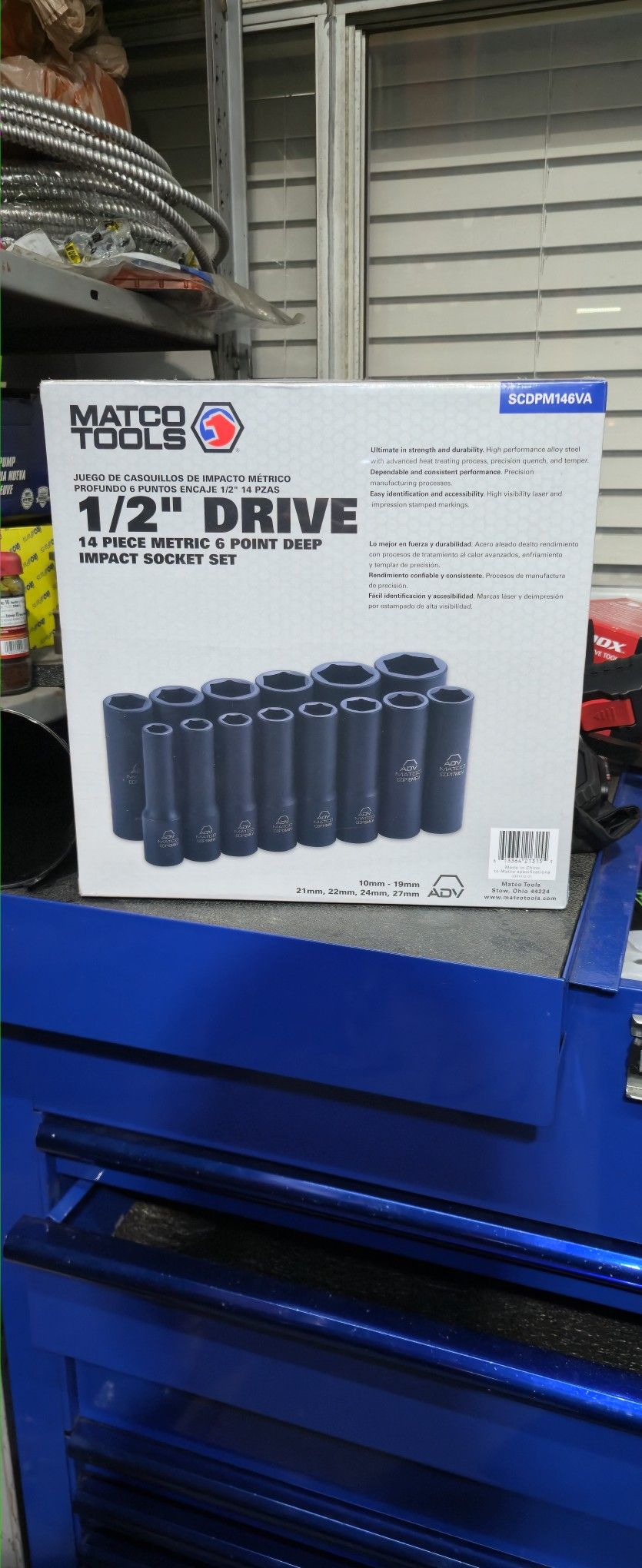Matco 1/2 Deep Impact Sockets Set.  New Still In Wrapper 