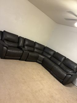 Leather Power Reclining Sectional