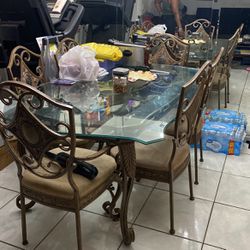 Full Glass Top Dining Table 