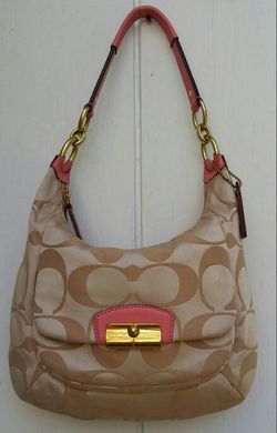 Coach #F22301 Kristen Signature Khaki Shoulder Bag