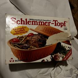 Schlemmer Topf Terracotta Clay Roaster Baker Scheurich W Germany 838 Dutch Oven