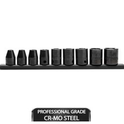 Husky 3/8 in. Drive Standard SAE 6-Point Impact Socket Set (9-Piece)