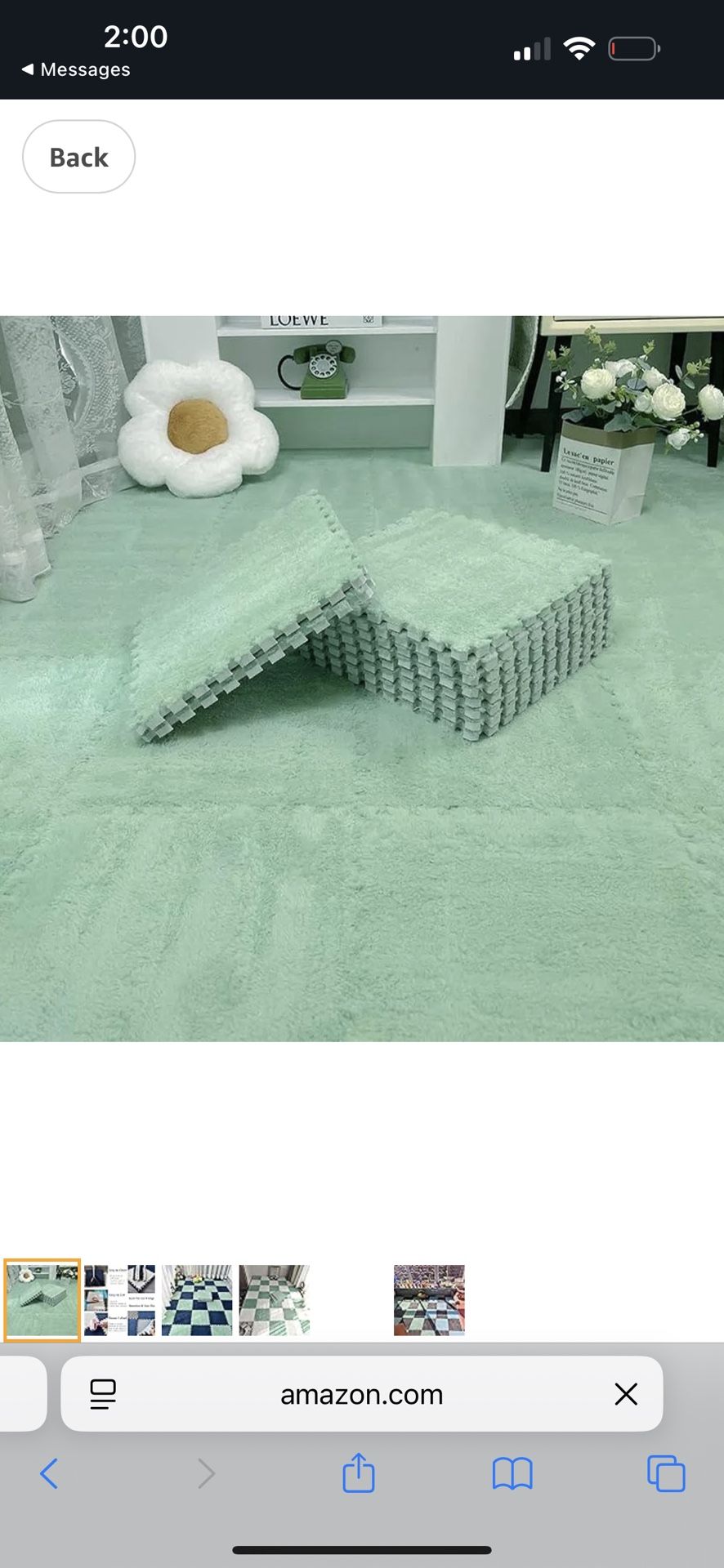 12 Pcs Plush Interlocking Carpet Tiles, Carpet Squares Patchwork Mat Kids Soft Foam Floor Tiles for Baby Anti Slip Playmat - Ideas for Playroom, Bedro