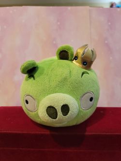 Angry Birds Green Pig Toy Plushie with Crown 5"  M