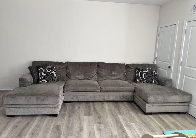147" 3 Piece Dual Chaise Sectional Sofa