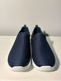 Navy Blue Mesh Slip-On Sneakers