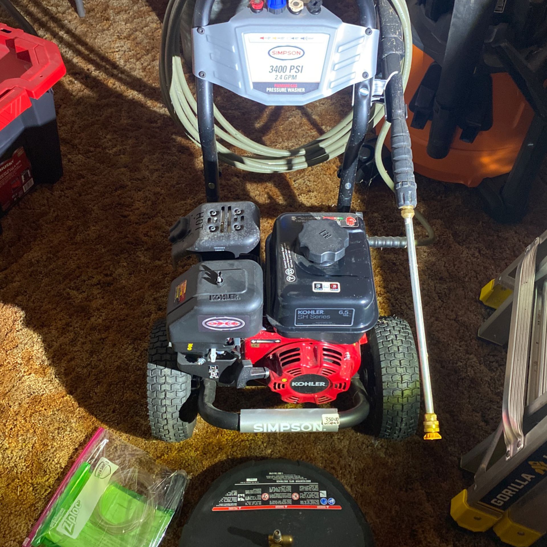 Simpson Power Washer 3400psi With Black Max Attachment Used One Time