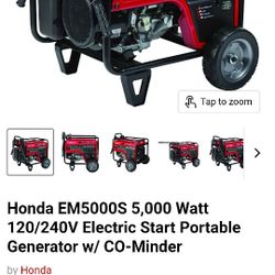 5,000 Honda Generator Electric And Pull Start Runs Excellent Rv 30 Amp And 240