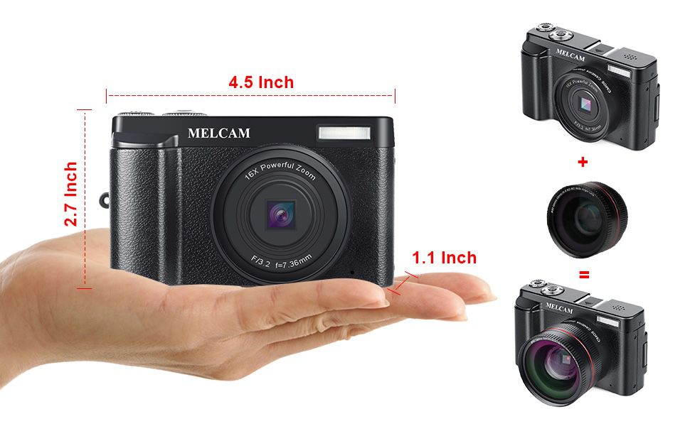 Full HD 1080P 24.0MP Digital Camera/Video Camcorder with Wide Angle Lens (& adapter) Included