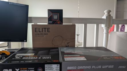 (New) AMD Ryzen 9 9900X CPU + ASUS TUF Gaming B850m Motherboard + Cooler Master Elite 240 AIO Combo