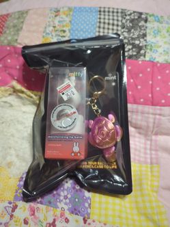 Miffy Moisturizing Lip Balm & Turtle Keychain Bundle along with a mini figure
