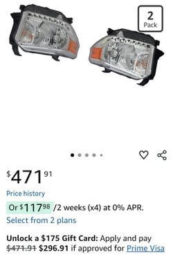 2x Driver and Passenger Side Headlight Assembly Headlamp for Toyota Tundra