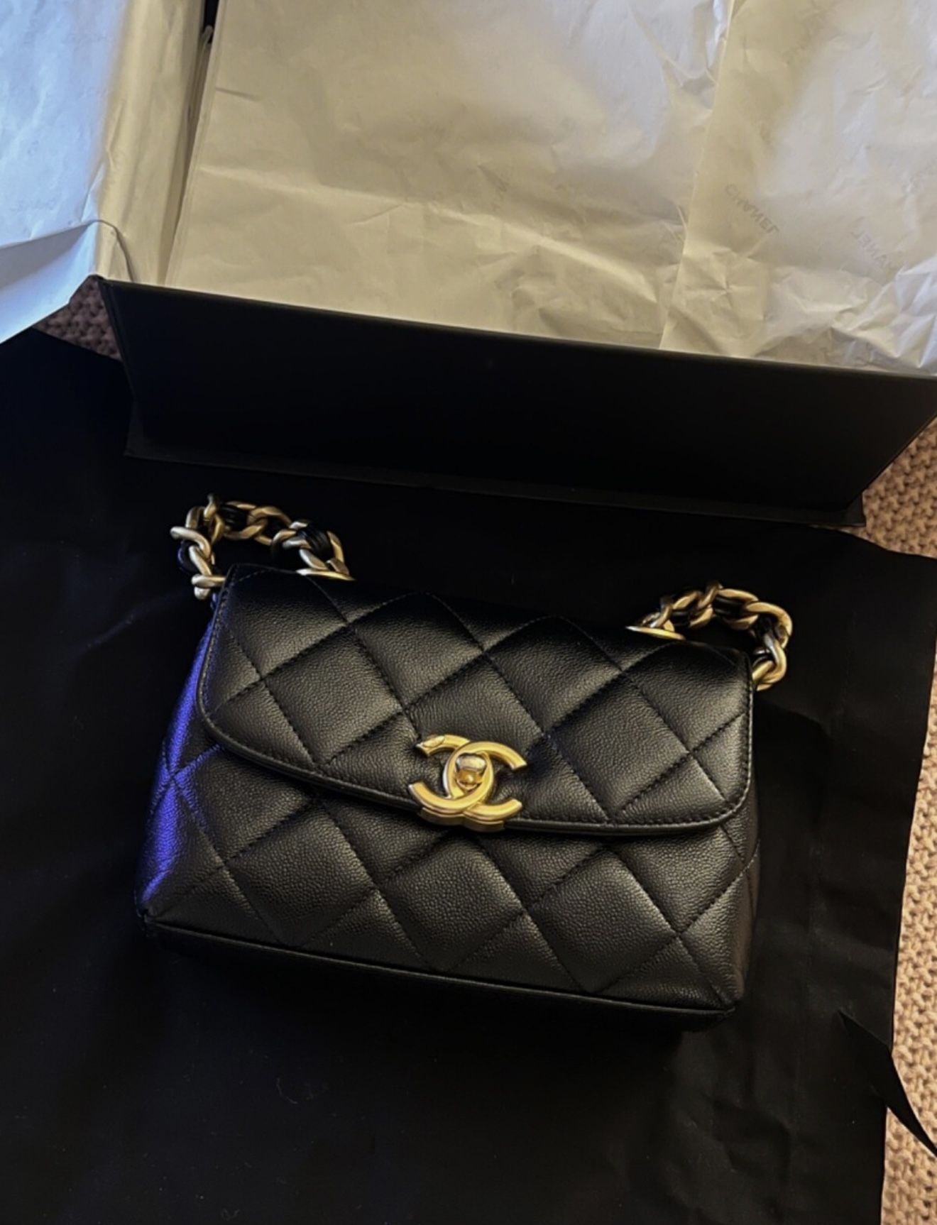 Chanel bag black with gold hardware 