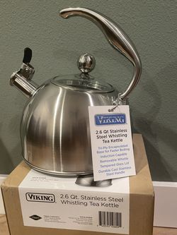 Viking 2.6 Quart Stainless Steel Whistling Tea Kettle for Sale in