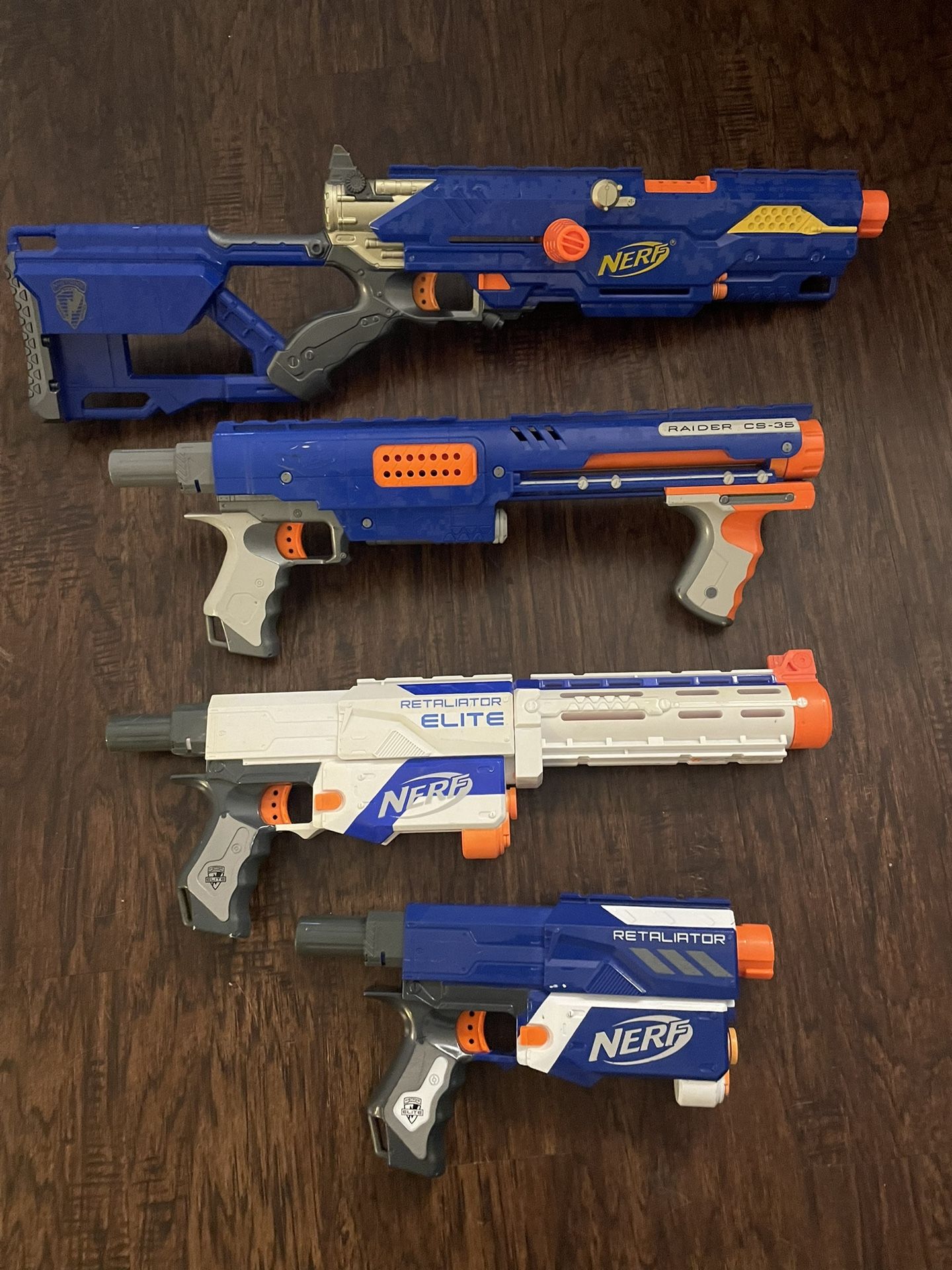 Nerf Gun Rifle lot. Retaliator X2, Raider, Longshot