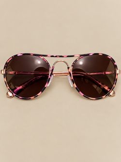Pink Tortoise Aviator Sunglasses Rose Gold