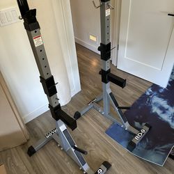 Gym Equipment- Barbell, Bench, Stand & Weights