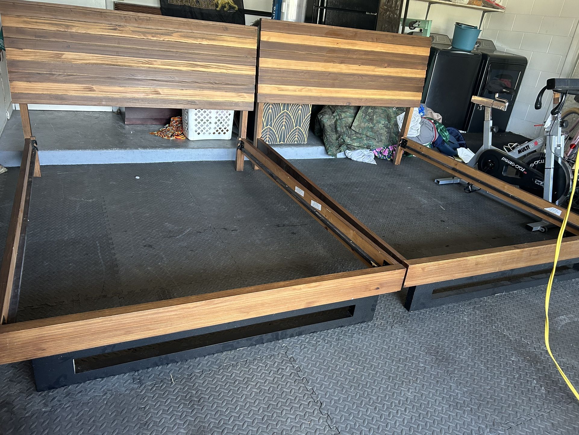 Two Queen Solid Wood Bed Frames