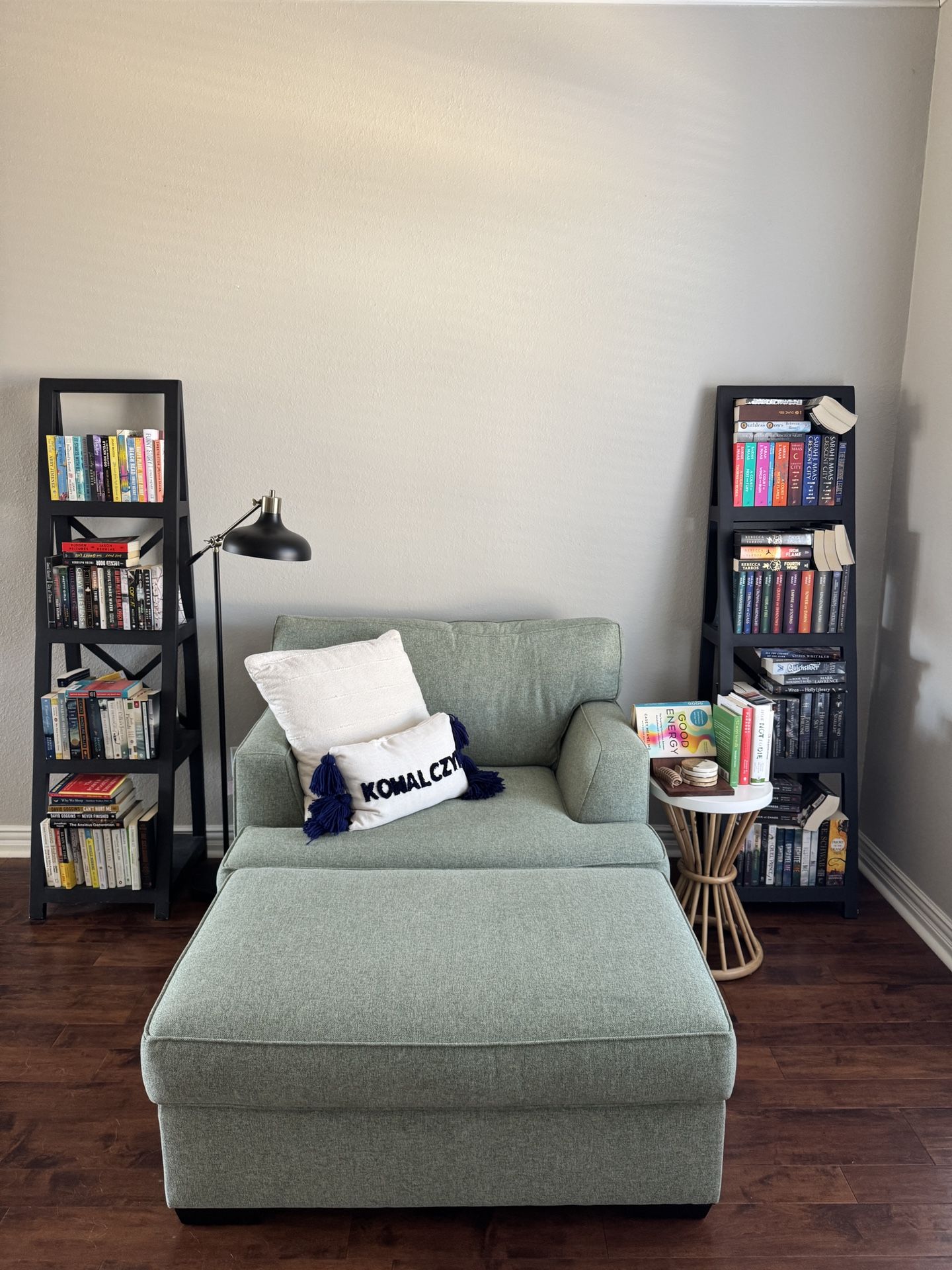 2 Black Ladder Shelves/bookshelves