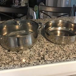 Ecolution Pure Intentions Stainless Steel 5-Quart Dutch Oven with Glass Lid And 9/1/2 IN PAN . NEW 