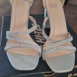 Silver High Heel Shoes