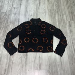 VLONE Orange Rhinestone Denim Jacket 💎