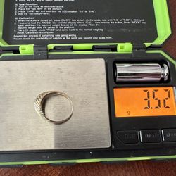 Vintage Signed JED 14k Yellow Gold Diamond Accent Ring Sz 8 & 3.5 Grams. 