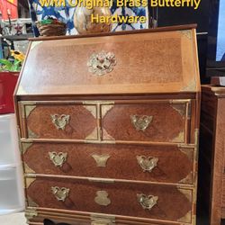 Teak Asian Style Drop Front Desk