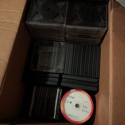 Box of empty CD & DVD Cases