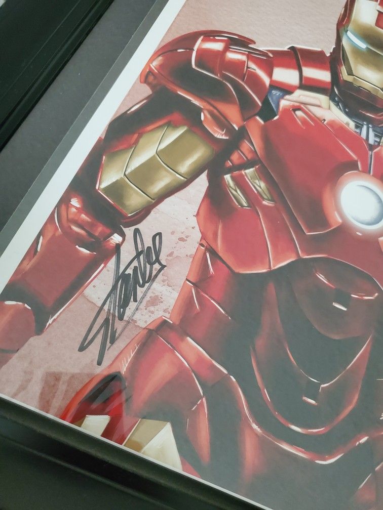 Iron Man Stan Lee Signed Art Poster