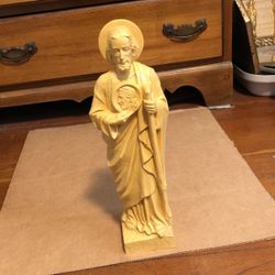 VINTAGE MOLDED HARD PLASTIC 13" FIGURINE ST JUDE 