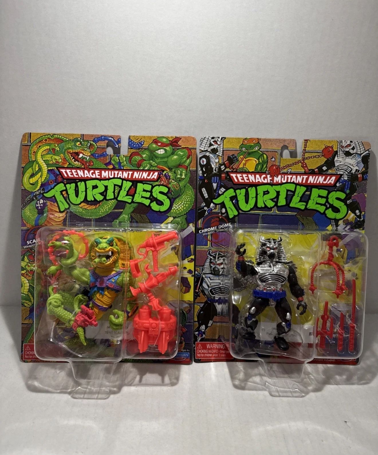 2025 Playmates TMNT Teenage Mutant Ninja  Retro Reissue Scale Tail & Chrome Dome