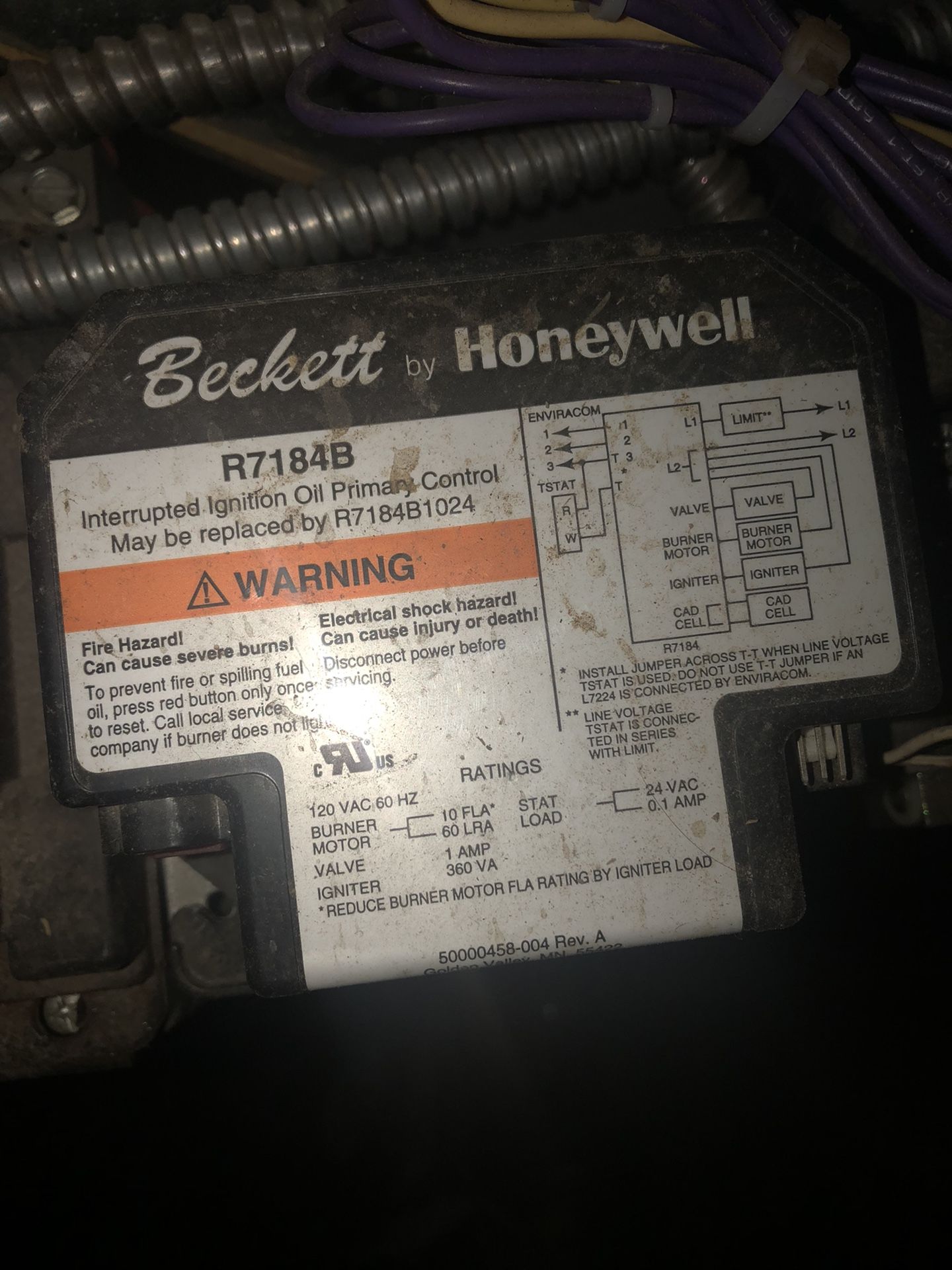 Beckett R7184B Furnace Ignition Control