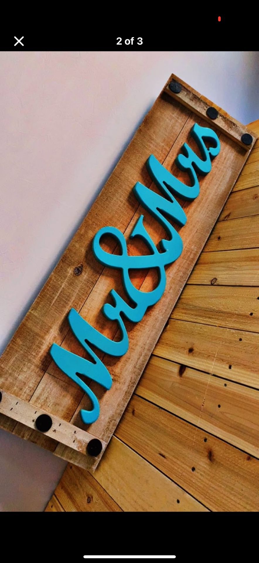 Handmade Rustic “Mr & Mrs” Wooden Wall Sign