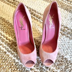 Saint Laurent Powder Pink Suede Platform Pump 36 1/2 - Asking $50 OBO