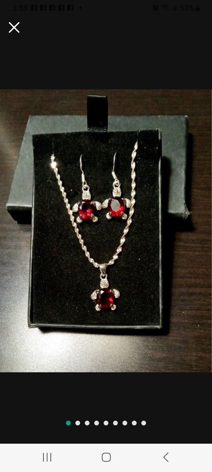 New Large Garnet Jewelry Set
