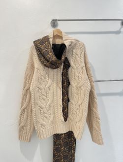 MAISON MARGIELA Scarf Detail Cable-Knit Sweater Size M Brand New $2600