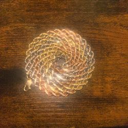 Tri color rope 26inch 14k gold