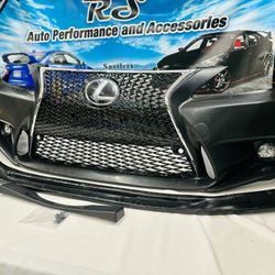 06-13 Lexus IS250 350 Conversion to 14+ F-Sport Front Bumper Conversion Kit unpainted black material