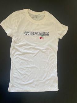 Aeropostale White Graphic T-Shirt (S)