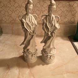 Vintage White Ceramic Figurine