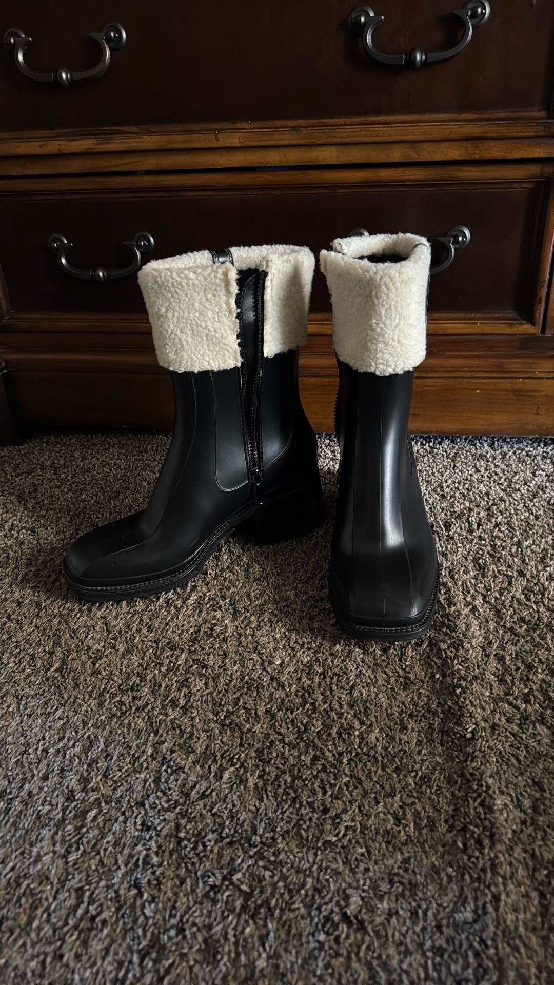 Black Fur Boots