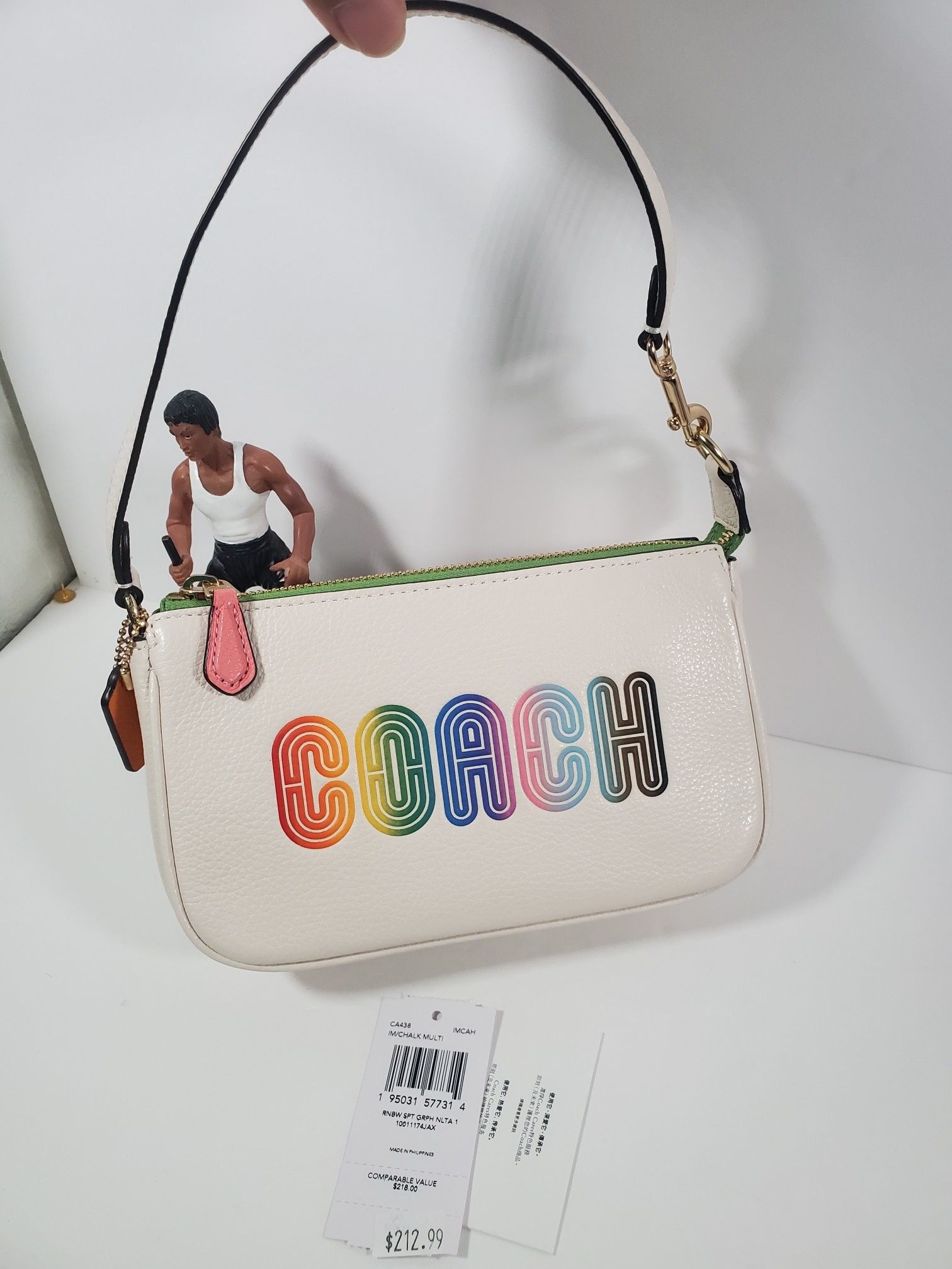Coach Nolita 19 With Rainbow Coach Chalk White Multi CA438
