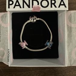 BRAND NEW! Official Pandora Lilo&Stitch Disney Charms and Bracelet