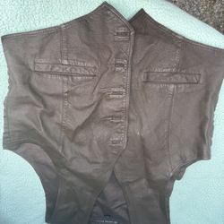 Wilson Brown Leather Vest Size XL